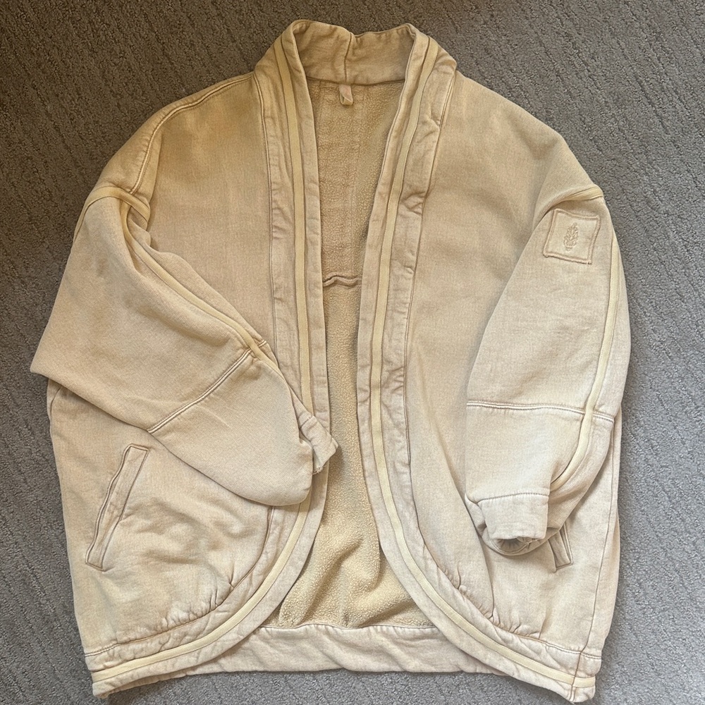 FP Movement by Free People Light Yellow Cardigan Sweatshirt